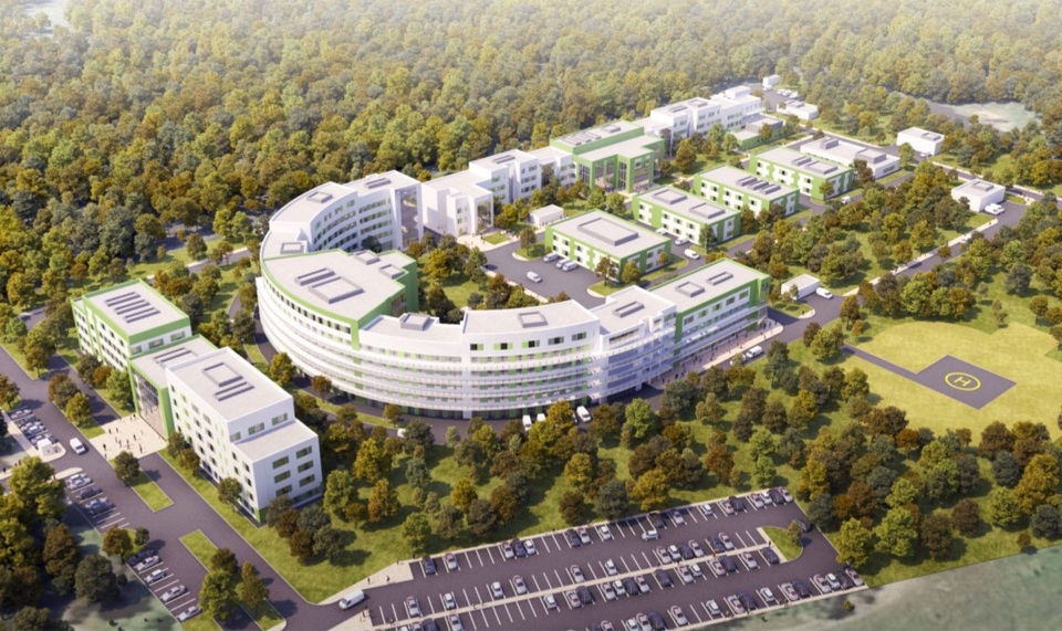 Утвержден план строительства новой инфекционной больницы в Перми. Судя по изображениям там будет вертолетная площадка